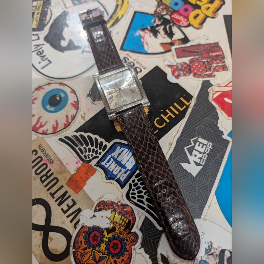 Silver Tone Square Men's Wristwatch